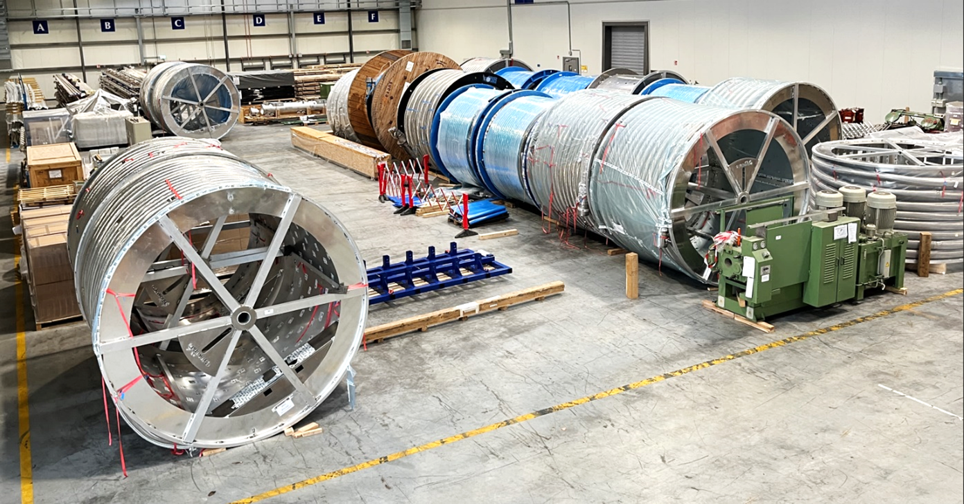 cables and cryostats in storage